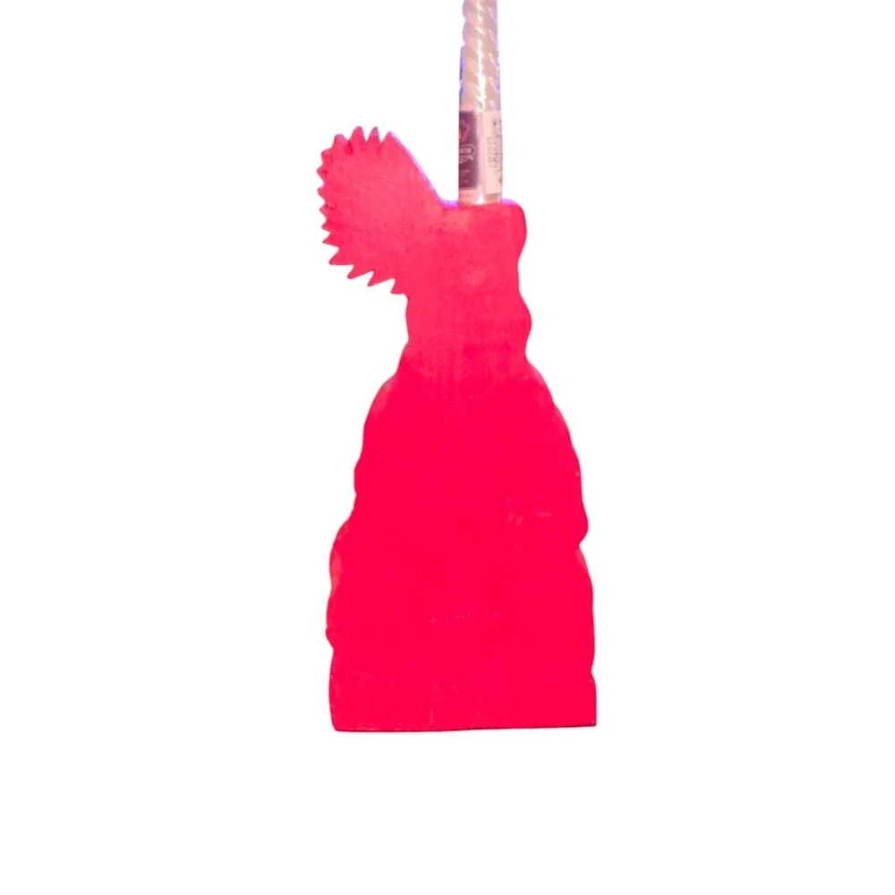Handcrafted Red & White Santa‎ Claus Wooden Taper Candle Holder 11.5